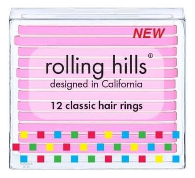 Rolling Hills - 12 Classic Hair Rings - Colour: Pink
