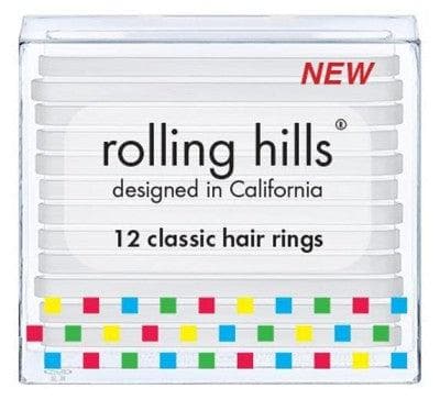 Rolling Hills - 12 Classic Hair Rings - Colour: Transparent