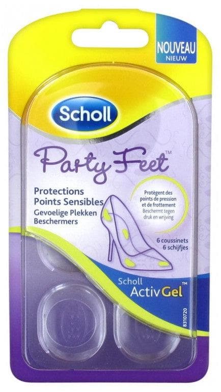 Scholl Party Feet Sensitives Points Protections 6 Small Cushions