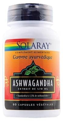 Solaray - Ashwagandha 60 Vegetable Gel-Caps