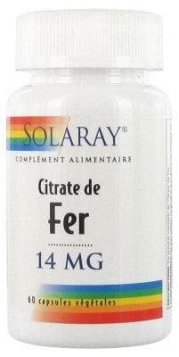 Solaray - Iron Citrate 14mg 60 Vegetal Capsules