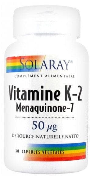 Solaray Vitamin K-2 Menaquinone-7 50 µg 30 Vegetable Capsules