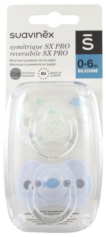 Suavinex 2 Reversible Soothers with Teat SX Pro 0 to 6 Months Model: Fish and sea blue