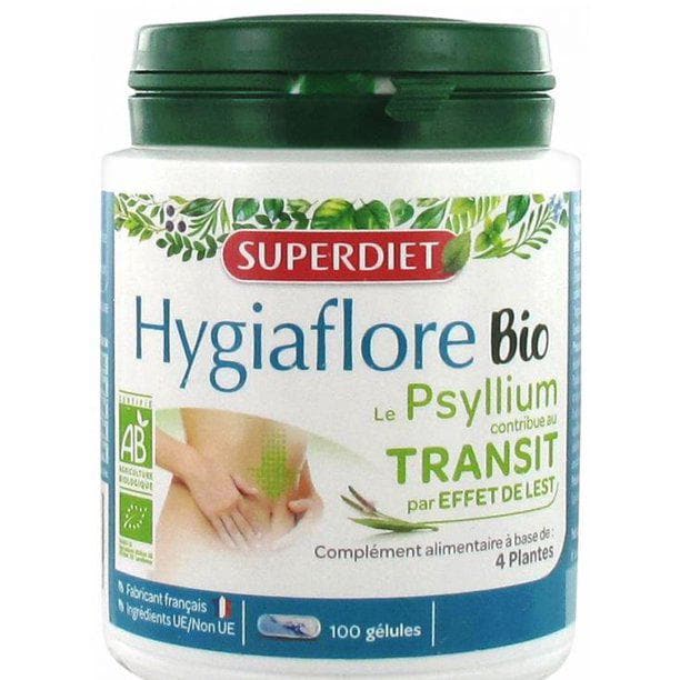 Super Diet Hygiaflore Organic Psyllium Transit 100 Capsules