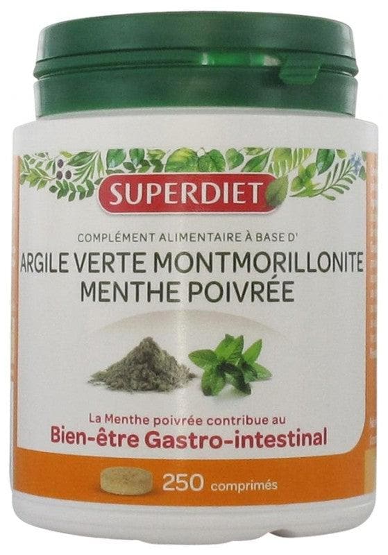 Super Diet Montmorillonite Green Clay Pepper Mint 250 Tablets