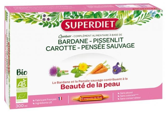 Super Diet Organic Burdock Quatuor Beauty of the Skin 20 Phials