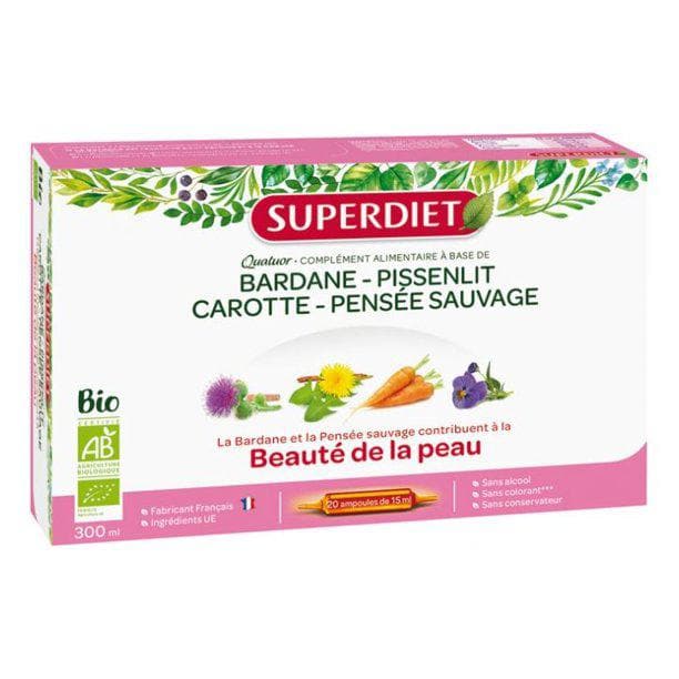 Super Diet Organic Burdock Quatuor for Beautiful Skin 20 Phials