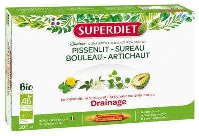 Super Diet - Organic Drainage Dandelion Quatuor 20 Phials