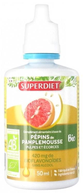 Super Diet Organic Grapefruit Seeds + Pulp and Bark 400mg 50ml