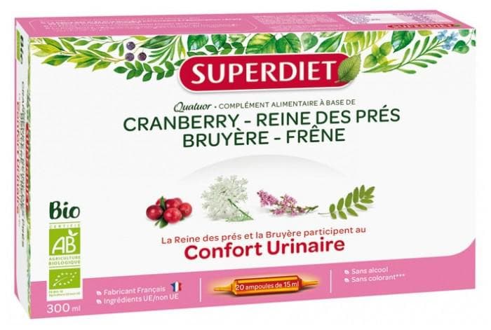 Super Diet Organic Urinary Comfort Meadowsweet Quatuor 20 Phials