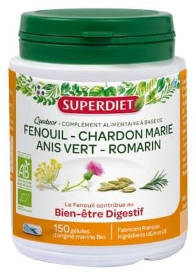 Super Diet - Quatuor Organic Fennel Digestion 150 Capsules