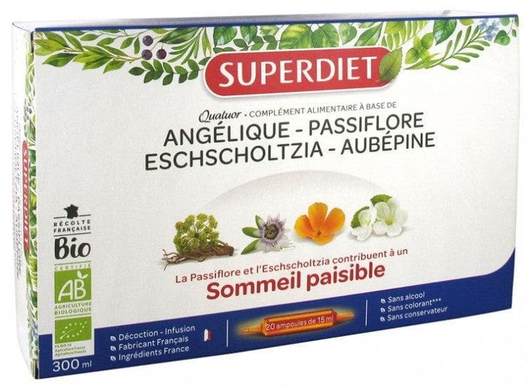 Super Diet Quatuor Organic Passionflower Peaceful Sleep 20 Phials