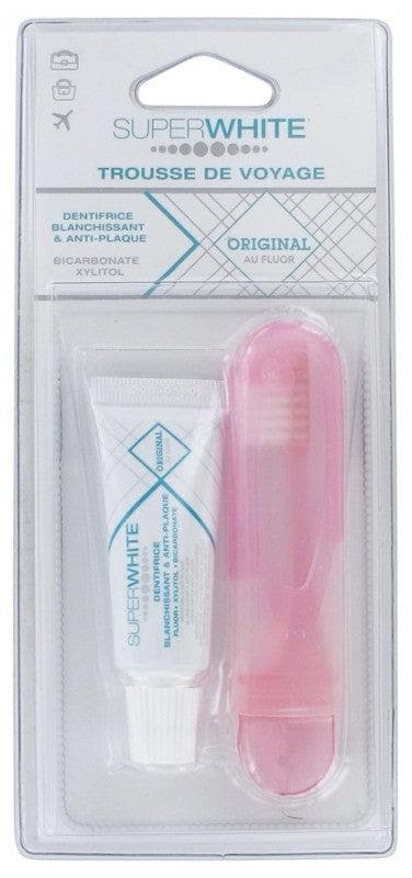 Superwhite Original Travel Pack Supple Toothbrush + Toothpaste 15ml Colour: Pink 2
