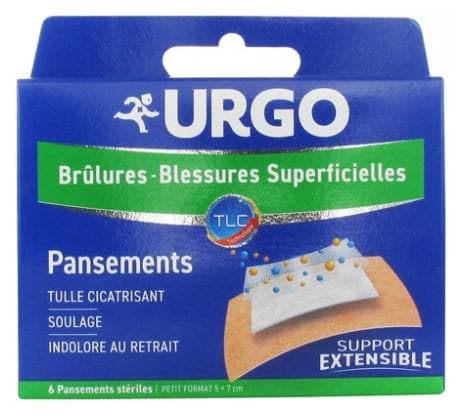 Urgo Burns Superficial Wounds 6 Small Sized Sterile Bandages 5 x 7cm