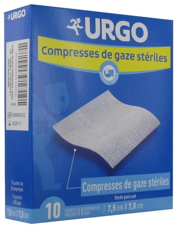 Urgo Sterile Gauze Compresses 7,5cm x 7,5cm 10 Sachets of 2 Compresses