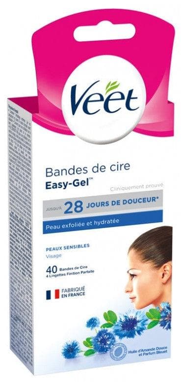 Veet Easy-Gel Wax Strips for Face Sensitive Skins 40 Strips