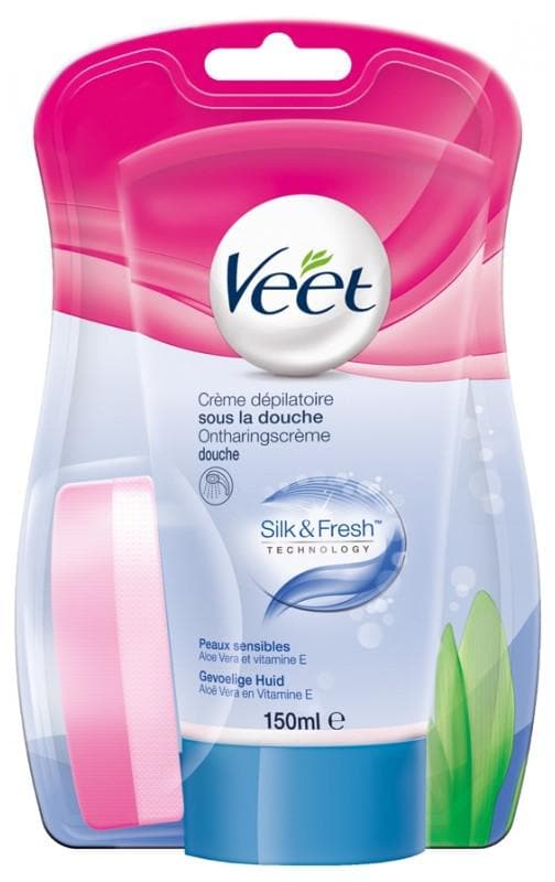 Veet Silk& Fresh Depilatory Cream Under the Shower Sensitive Skins 150ml