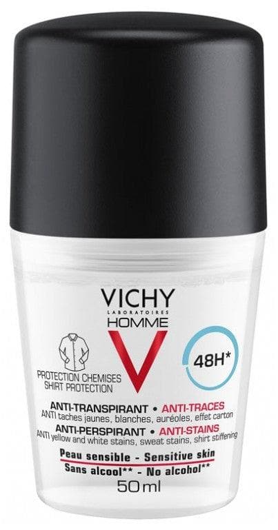 Vichy Homme 48H Antiperspirant Deodorant Anti-Mark Roll-On 50ml