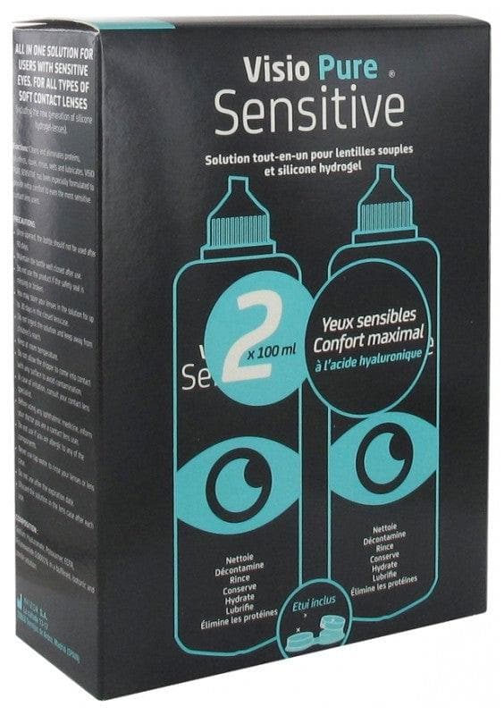 Visio Pure Sensitive All-In-One Solution for Soft and Silicone Hydrogel Lenses 2 x 100ml