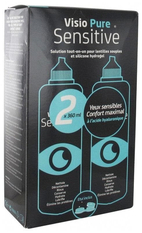 Visio Pure Sensitive All-In-One Solution for Soft and Silicone Hydrogel Lenses 2 x 360ml