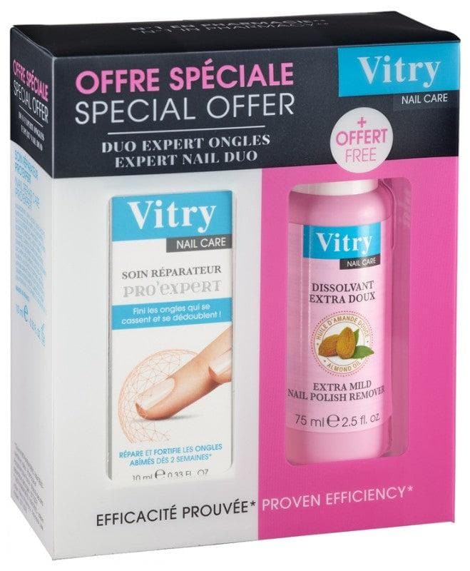 Vitry Nail Care Pro' Expert Repairing Care 10ml + Extra Gentle Nail Polish Remover 75ml Offered