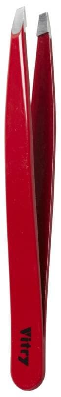 Vitry Professional Tweezers Slant Ends Coloured Stainless Steel 9cm Colour: Burgundy