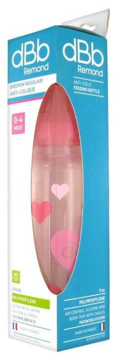 dBb Remond Baby Bottle Regul'Air 270ml 0-4 Months Colour: Pink
